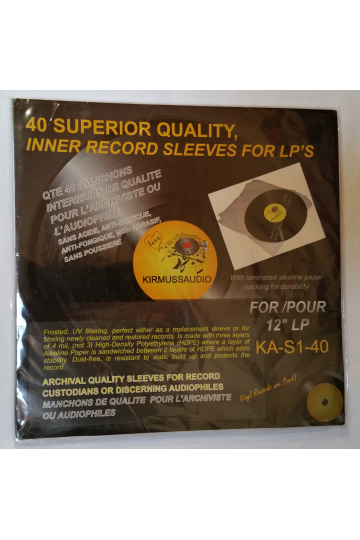 KA-S1-40 Superior Quality - Inner Record Sleeves for LPs